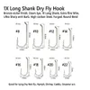 Fishing Hooks Wifreo 100PCS 1X Long Shank Down Eye Dry Fly Hook Nymph Tying Hook Sharp Carbon Steel Trout Fishhook Standard Wire Size #8 ~ #22 P230317