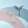 Charm Thaya Real Earrings Silver 925 White Wings Crystal Eartrop Clip on Earrings For Women Girl Without Piercing Gift Fine Jewerlry Z0323