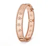 Fashion designer bracelet gold diamond cuff bracelet high quality kaleidoscope female rose gold diamond clover bracelet