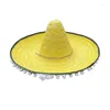 Bérets Mini Mexicans Sombrero Hat Simple Straw Fiest Party