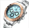 新しいファッション腕時計ステンレス鋼合金メンズウォッチウォッチウォッチウォッチメンとクォーツ運動カップル時計カレンダーreloj de lujo 41mm