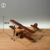 Decorative Objects Figurines Wooden Vintage Handmade Airplane Scale Model Ornaments Decor Creative Home Desktop Retro Aircraft Decoration 230323