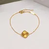 Fashion Classic 4/Four Leaf Clover Charm Bracelets Bangle Chain 18K Gold Agate Shell Mother-of-Pearl for Women&Girl Wedding Mother' Day Jewelry Women gifts YB2 -1
