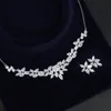 Ensemble de bijoux de mariée en argent collier boucles d'oreilles pendantes pour mariée pendentif mariage bal bijoux accessoires pour femmes