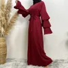 Ubranie etniczne Kobieta muzułmańska ababya satyna Dres Abaya elegancka Dubaj Turcja arabska islamska kaftan saudyjska szyfonowa prosta sukienka 230324