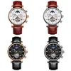 الهيكل العظمي Tourbillon Mens Watch Watch المألوف الميكانيكية الساعات الأوتوماتيكية الساعات الجلدية الساحلية راحة مريحة للأعمال Gentleman SB042 B23