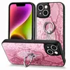 Python Pattern Snake Leather Casos de TPU macio para iPhone 14 Pro Max 13 12 11 x xr xs max 8 7 6 mais anel de dedo Ring Stand ímã do suporte do carro