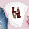 Женские футболки Tees for Women Print Plead Tree 2023 год праздник счастливого рождественской одежды Lady Tops одежда женская рубашка Графическая футболка