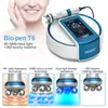 RF Equipment Electric EMS Massage Radio Frequency Micro Current Bio Pen 360 Roterande RF med blå LED -hud åtdragning Acne Therapy BioPen T6 Beauty Device