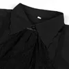 メンズドレスシャツブラックコットンランタンスリーブルネッサンス海賊コスプレスチームパンクトップビンテージゴシック服中世のビクトリア朝の男性