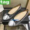1Ladies Casual Shoes Designer Sandaler For Women Loafers Dress Shoe Stitching Ballerinas Falts Lammskinn Tyg Ballet Flat Sandal Summer Slides Luxury Slide Loafer