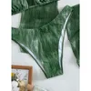 Donna da bagno donna donna bikini coprire stampare tessuti trasparenti tessuti a maniche lunghe mini gonna estate a quattro pezzi Triangle Triangle.