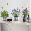 Adesivos de parede 3pcs adesivo de vasos de flores em aquarela para decoração de cozinha decoração de salão decoração de mobília