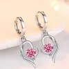 Charm 925 Sterling Silver New Woman Fashion Jewelry High Quality Blue Pink White Purple Crystal Zircon Hot Selling örhängen Z0323