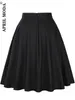 Skirt 's Runway Cotton Retro Vintage Skirt Black Faldas High Waist A Line Rockabilly Jupe 50s Swing Umbrella Pin Up Skater 230324