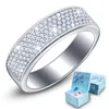 Anéis de banda para mulheres Moda Big Silver CZ Zircon Stone Jóias de noivado de casamento Pequeno anti-cristal com parede externa apertada