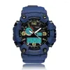Relógios de pulso quartzo digital masculino relloj hombre jeane jeans azul haterial impermeável relógios de moda de moda de mangueiro