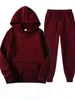 Frauen Plus Größe Hosen LW 2PC Herbst Winter Känguru Tasche Kordelzug Trainingsanzug Set Frauen Hoodie TopSportliche Grundlegende Passenden anzüge 230324