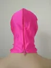 Костюмы аксессуары Halloween косплей ярко -розовая маска костюмы Spandex Hood Open Eyes Unisex Zentai Costumes Accessorie