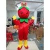 Costumi della mascotte della nespola rossa di formato adulto Tema animato Personaggio della mascotte dei cartoni animati Costume da festa di carnevale di Halloween