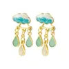 Oryginalne Cute Cloud Blue Rain Kolczyki Dangle Dangle For Women Sweet White Glaze Urocze dostawa biżuterii Dhiuq