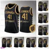 Maillot Espana noir personnalisé de l'équipe d'Espagne 100 Centennial Tyson Perez Lorenzo Brown Marc Gasol Willy Hernangomez Pau Gasol Juan Hernangomez