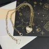 Klassiker Messing Kupfer Anhänger Halskette Kette Frauen nie verblassen versilbert Herz Designer Doppelbuchstaben Halsketten Choker Anhänger Hochzeitsschmuck Liebesgeschenke