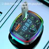 Car FM Transmitter Bluetooth 5.0 Charger MP3 Music Player PD 18W Type-C Dual USB 4.2A Colorful Ambient Light Cigarette Lighter