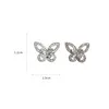 Boucles d'oreilles papillon creuses scintillantes pour femmes, en cristal Zircon, pour cadeau de fête, bijoux à la mode