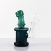 Pipa ad acqua in vetro mini bong da 4 pollici con narghilè colorato verde blu trasparente 14mm becher a mano femminile Recycler Dab Rig Bong