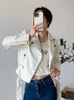 Kvinnorjackor Spring Autumn Short Loose Cool Stylish Green Black White Faux Leather Biker Jacket Women Dragkedja Bältet Lång ärm 2023 230324