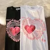 نساء Tshirt Love Print Short Sleeve Tshirt كبير الحجم نساء الصيف فضفاضة Tshirt Top Harajuku Tee Tee Streetwear Tops Tops Tshirt 230323