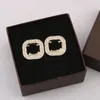 20style Mujeres Pendientes de aro 18K Chapado en oro Marca de lujo Diseñadores Letras Stud Clip Cadena Gran círculo Geométrico Famosos Pendientes Boda Navidad Vacaciones Regalos