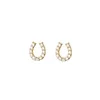 Charm MloveAcc 925 Sterling Silver 14K Gold Plating Pave Crystal Horseshoe Ushaped Stud Earrings Women Light Luxury Wedding Party Z0323