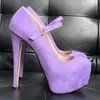 Olomm New Arrival Women Spring Pumps Sexy Stiletto Heels Round Toe Beautiful Violet Night Club Shoes Ladies US Size 4-20