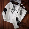 Tracksuits 2023 Mens 캐주얼 스웨트 셔츠 세트 후드 팬티 스웨터 트랙복 2 PCS 의상 조깅하는 남성 풀버 스프링 스트리트웨어