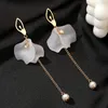 Dangle Ohrringe Blumen handgefertigt Böhmen Frauen Mode lange hängende Blütenblattquasten weibliche Hochzeit Boho Earings Party Schmuck Schmuck