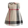 Summer Children Sleeveless Princess Clothing Cotton Girl Dress Kids Plaid Fashion A-line Dress 2-6 Years