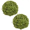 Fleurs décoratives 2pcs Lifelike Artificielle Flocage Mousse Topiaire Boules Sphère Pendentifs