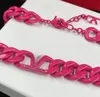 Fashion Brands Letter Acrylic Acetate Chain Personality Exaggerated Candy Color Necklace Twist Women Accessories