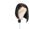 Wig headgear Bobo front lace wig female Black Medium split short straight hair chemical fiber headgear230323