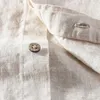 Mäns casual skjortor Designer Långärmad rena linnumärke Män modeställ krage retro skjorta för Camisa maskulina kemis
