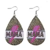 Dangle Earrings Mother's Day Teardrop Western Mom Mama Hinflowers Leopard Design Cowgirl Accessories Kldicfv