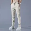 Men's Pants Solid Color Mens Casual Elastic Waist Pencil Breathable Joggers Men Cargo Streetwear 230324