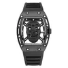 Orologi da polso Moda Hollow Skeleton Skull Orologio al quarzo da uomo Orologi luminosi Set intarsiato con diamanti Cinturino in silicone Orologio Relogio Maschile