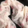 Halsdukar 2023 kvinnor cicada wing chiffon halsduk slända blommor tryck sjal kontor lady mjuk wraps kvinnlig elegant echarpe 180x140cm