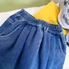 Jeans hiver épaissir les jeans de mode pour les garçons pantalons en denim de flocage chaud 1-7Y 230324