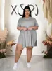 Kobiety Plus Size Pants Sports Suits Letni strój Solidny kolor 2 -częściowy zestaw damski