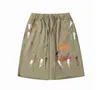 Galerias de marca de moda americana de shorts femininos departamentos de deptores pintados à mão Impressão de respingos de algodão puro Terry Terry Fog Street High Street de 46 pontos Casual