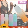 waterfles 1000 ml waterfles motiverende drinkfles sportwaterfles met tijd markerstickers draagbare herbruikbare plastic bekers p230324